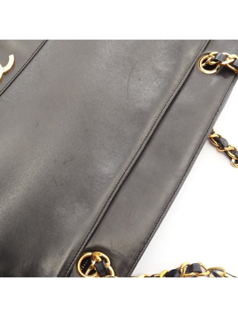 Chanel Tote Triple CC Logo Black Lambskin Coco - Picture 8 of 9